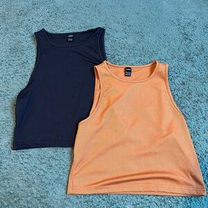 Black and Brown Ribbed Tank Tops